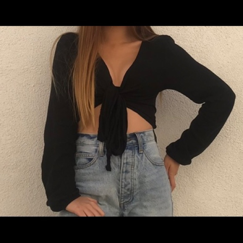 Black Brandy Melville Tie Top